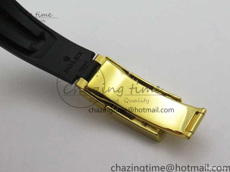 0412 Daytona 116518 Noob 1:1 Best Edition YG Plated 904L SS Case Goid Diamonds Dial on Black Rubber Strap SA4130 V4 (Free Extra Strap) Versatile 2587